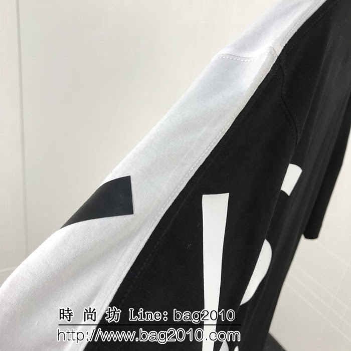 LV路易威登 19ss 國外官網限量款 前後拼色 左側大字母印花 純棉白色短袖 男女同款 ydi1868